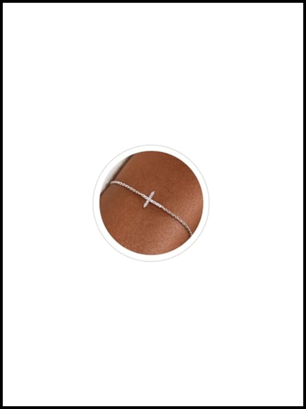 Dainty 14k Gold Plated 925 Sterling Silver Cross Bracelet Adjustable Chain
